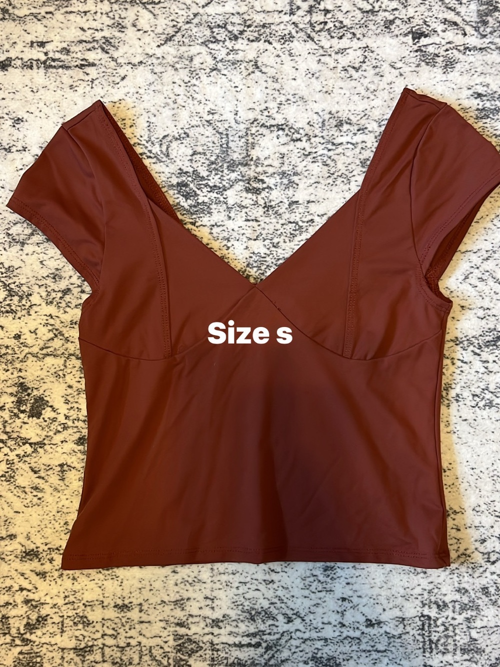 Buckle Rust Red V-Neck Crop Top